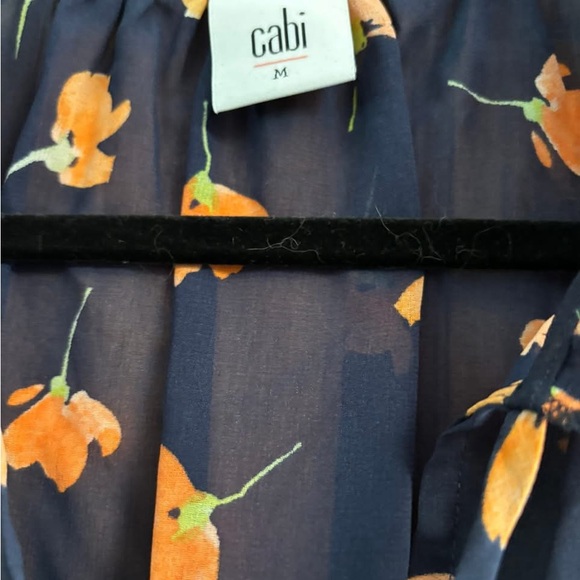 Cabi #5522 spring navy orange coral flowers poppies. Medium - Picture 4 of 4
